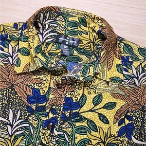 Houston White Mens Medium Shirt Floral Print Short Sleeve Button Down Target